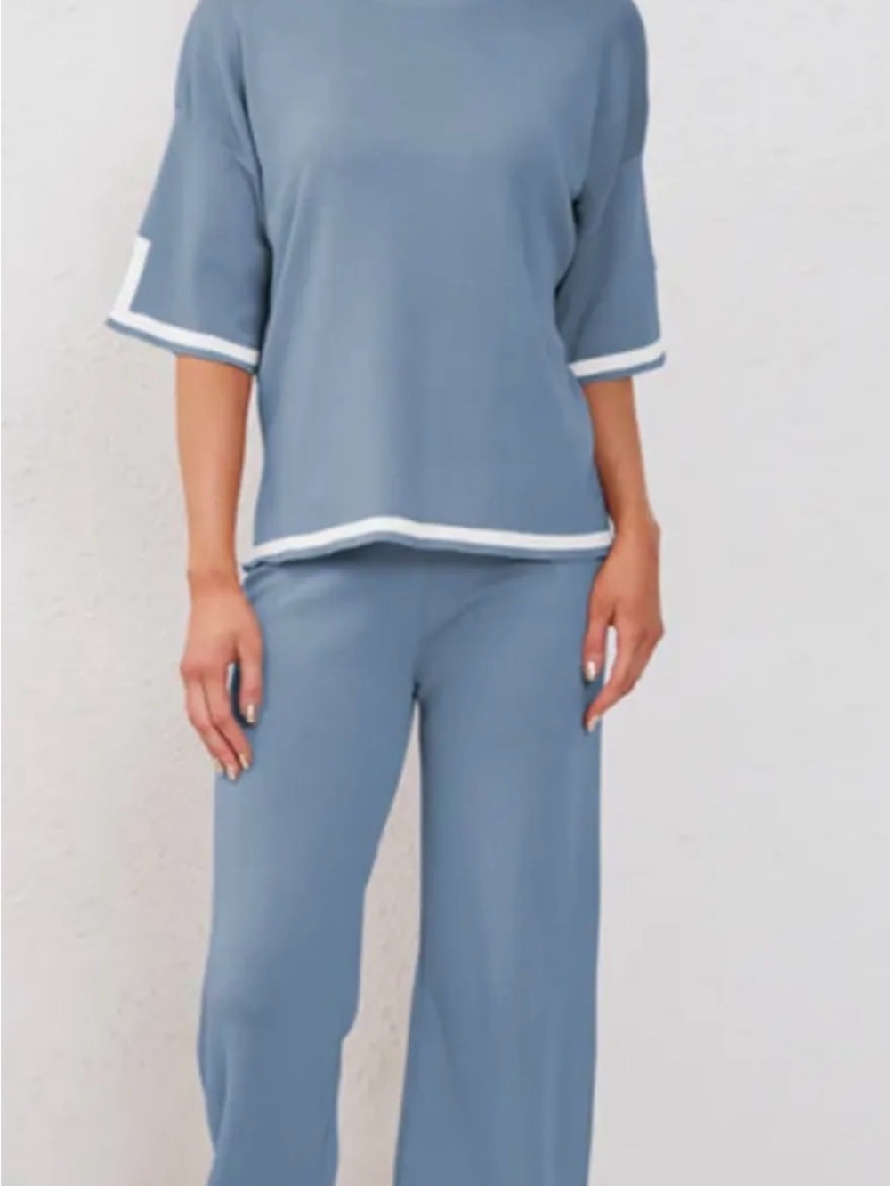 Women's Light Blue Two-Piece Lounge Set
